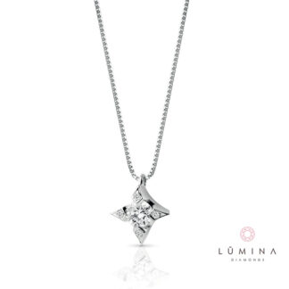 Collana Punto Luce in oro con diamanti sulle punte